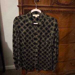 Michael Kors Black and Gold Button Down Shirt